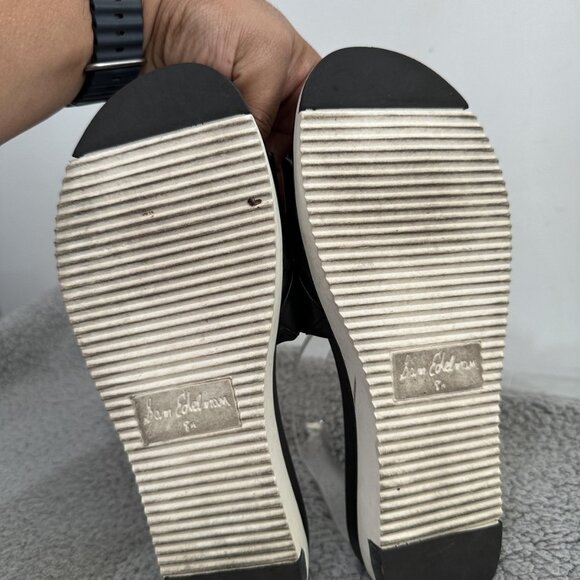 Sam Edelman Shoes Womens Size 8.5 Black Woven Leather Platform Slide Sandals - Picture 6 of 11